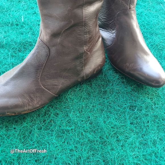 Nine West Vintage Style Kamella Brown Leather Boots - Picture 13 of 16